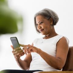 woman on her phone