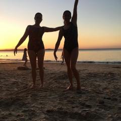 two women on beach