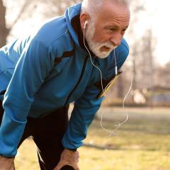 elderly man exercising