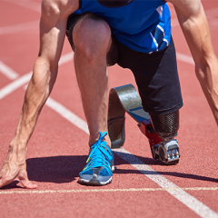 Paralympic runner at start line